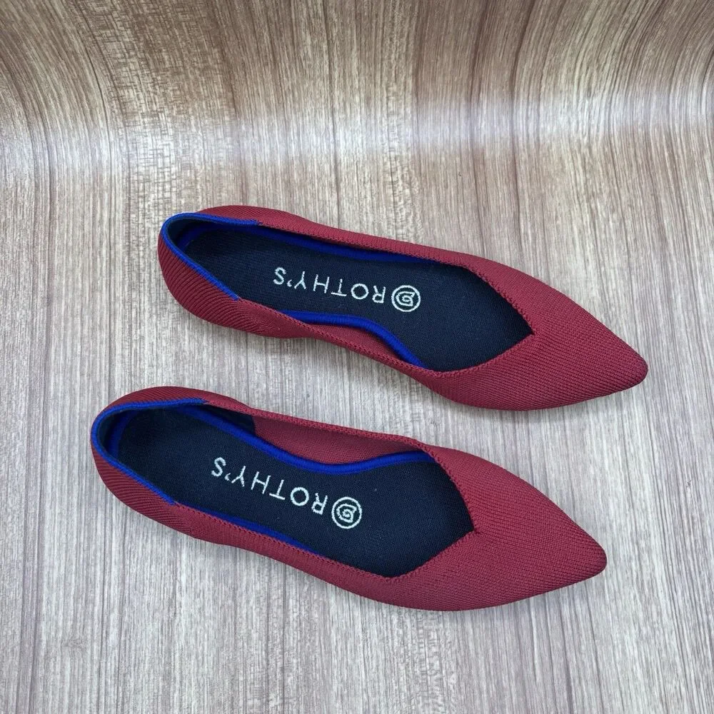 Rothy’s The Point Women's Size US 6.5 Red Comfort‎ Shoes Flats
